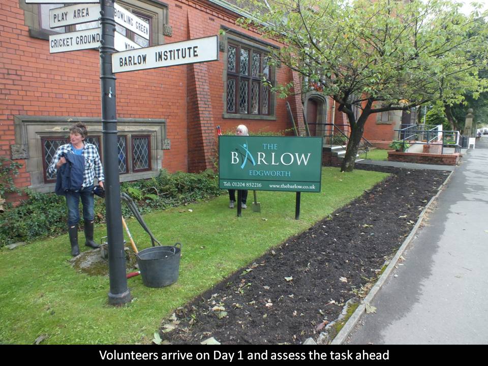 Work starts on
                    The Barlow flower bed